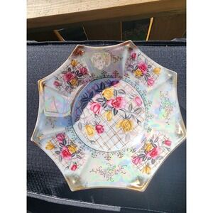 Rose Gold Bowl, Unique Pearl Iridescent Bowl, PORCELAIN bowl flowers 8¼ Inch